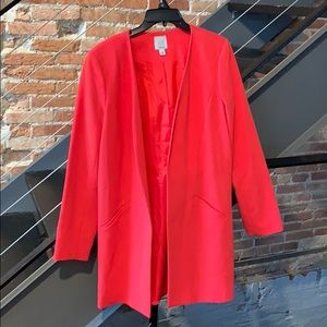 Coral- deep pink, long blazer